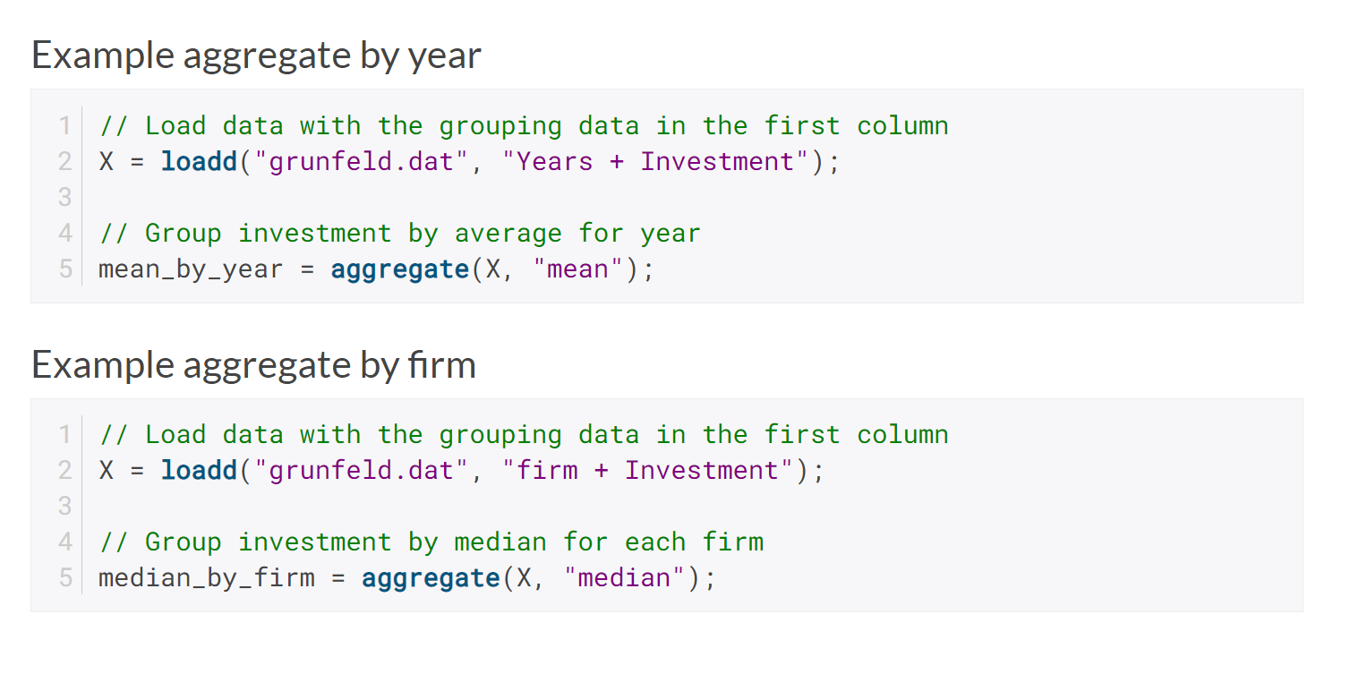 Example aggregate by year & firm