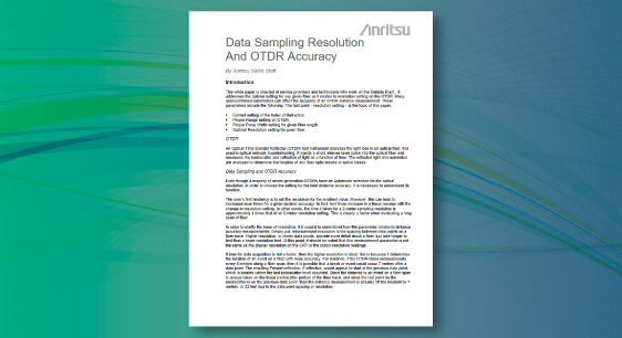 Data Sampling Resolution And OTDR Accuracy